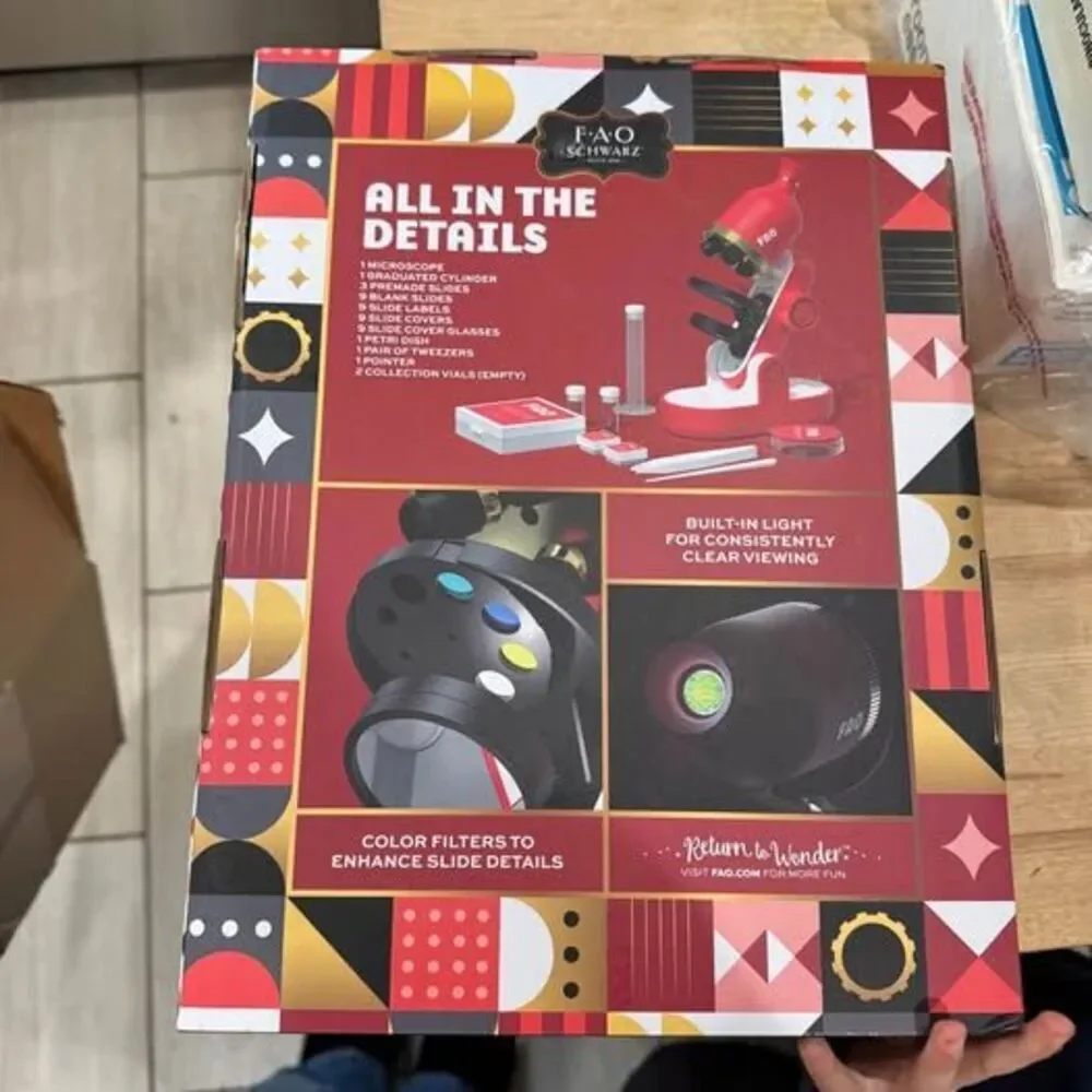 FAO Schawrz Microscope Toy Educational Tool Color Filtered